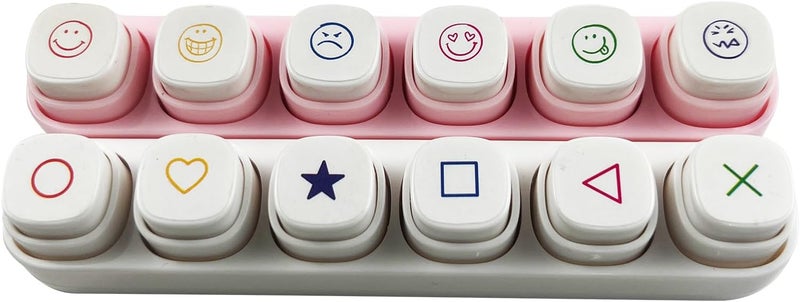 ZMLSED 6-in-1 Pre Self-Inking Planner Stamp Set - Portable Emoticon Bujo Weather Themes Stamps with Storage Case for Bullet Journal, Scrapbooking, Travel, Daily Planning -100mm x 15mm (Quick-Dry Ink, 2pcs) - Image 1